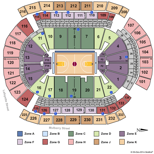 Prudential Center Basketball Zone Seating Chart